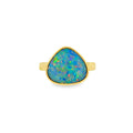 Opal Freeform Doublet, 9ct Yellow Gold Ring