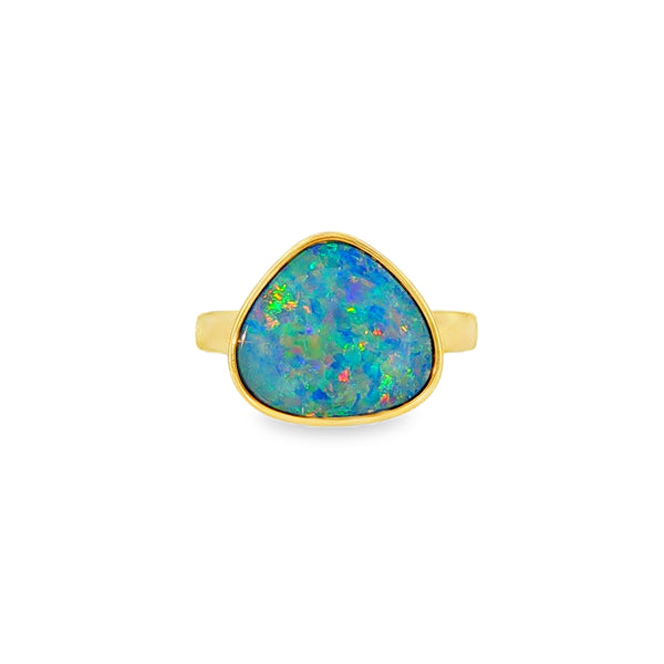 Opal Freeform Doublet, 9ct Yellow Gold Ring