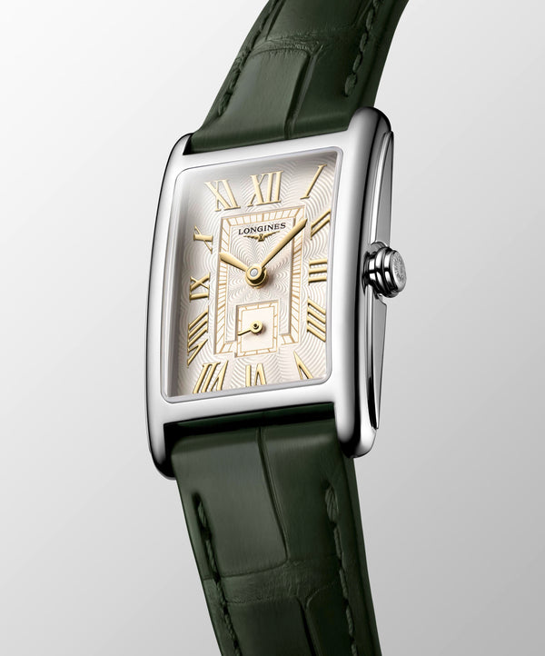 Longines DolceVita Steel 20.8x32mm Green Leather Strap Watch L5.255.4.08.2
