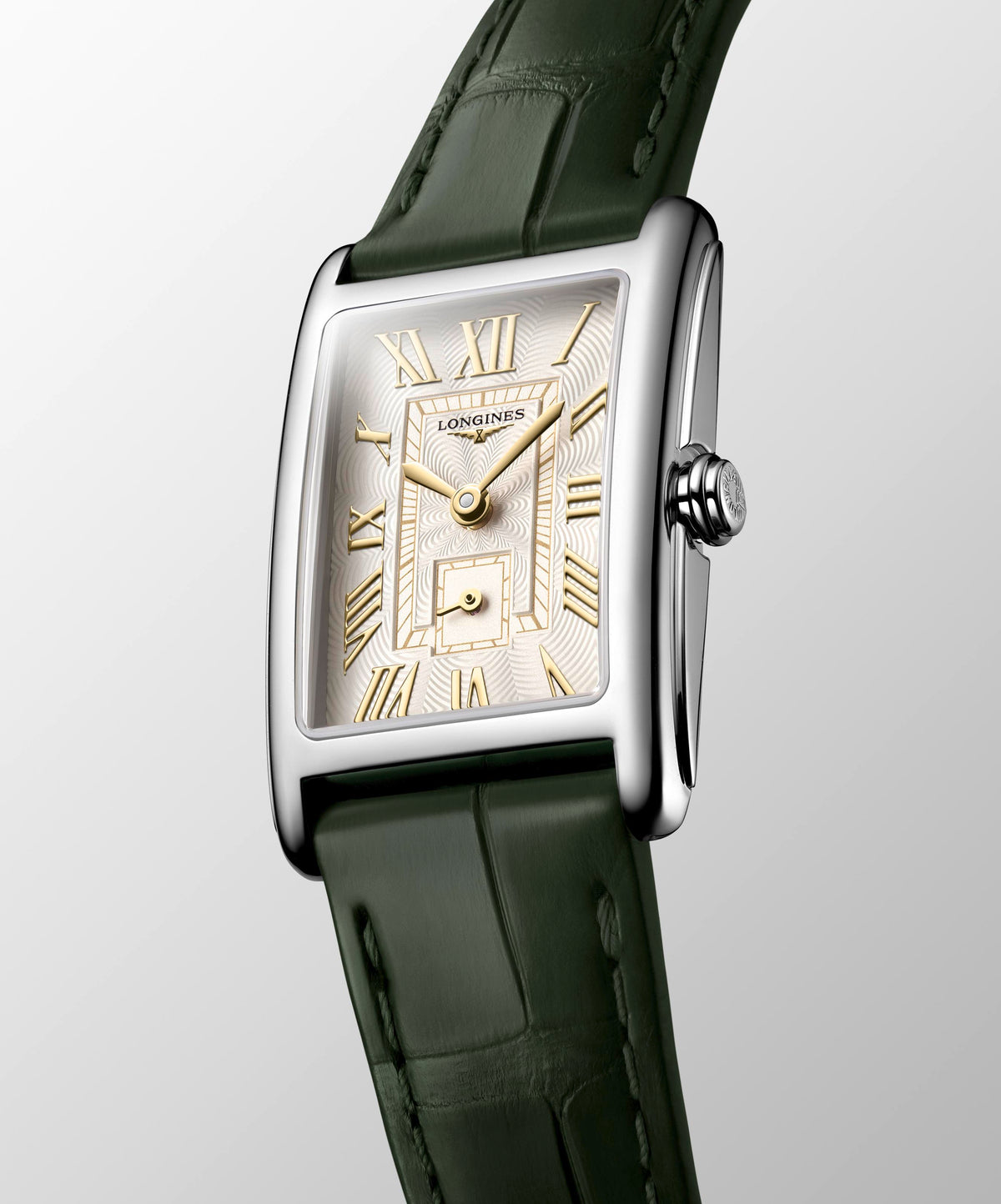 Longines DolceVita Steel 20.8x32mm Green Leather Strap Watch L5.255.4.08.2
