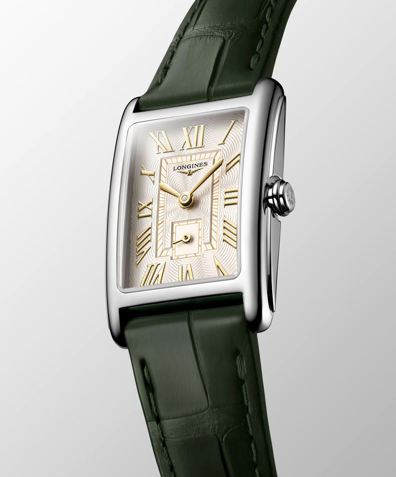 Longines DolceVita Steel 20.8x32mm Green Leather Strap Watch L5.255.4.08.2