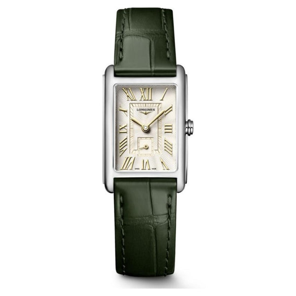 Longines DolceVita Steel 20.8x32mm Green Leather Strap Watch L5.255.4.08.2