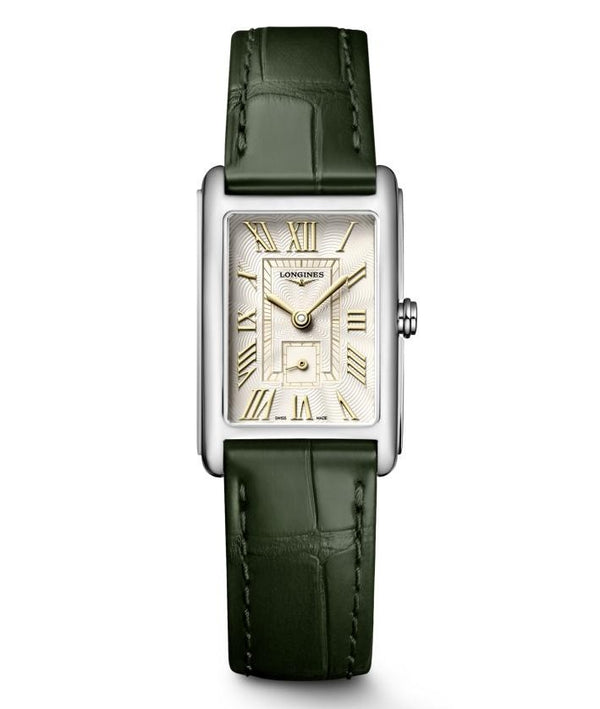Longines DolceVita Steel 20.8x32mm Green Leather Strap Watch L5.255.4.08.2