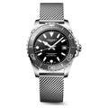 Longines HydroConquest Grey 39mm Steel Mesh Bracelet Watch L3.779.4.70.6