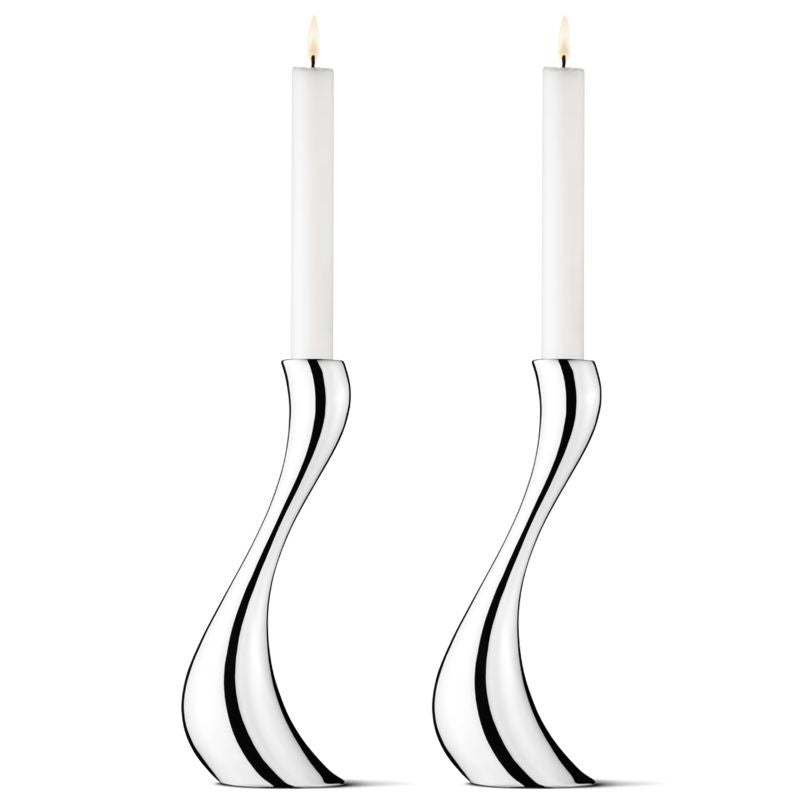 Georg Jensen Cobra Candlestick, Medium, 2 Pack Including Candlesticks