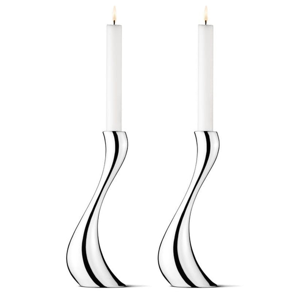 Georg Jensen Cobra Candlestick, Medium, 2 Pack Including Candlesticks