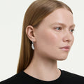 Swarovski Vienna Mixed cuts, Feather, White, Rhodium plated Earrings