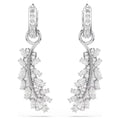 Swarovski Vienna Mixed cuts, Feather, White, Rhodium plated Earrings