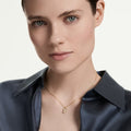 Swarovski Mixed cuts, Swan, White, 18K gold finish Pendant