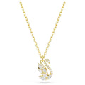 Swarovski Mixed cuts, Swan, White, 18K gold finish Pendant