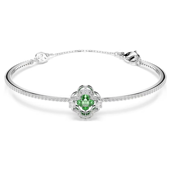 Swarovski Una Angelic Mixed cuts, Green, Rhodium plated Bangle