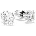 Swarovski Stilla Round cut, White, Rhodium plated Stud Earrings
