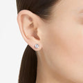 Swarovski Stilla Round cut, White, Rhodium plated Stud Earrings