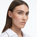 Swarovski Stilla Attract Square cut, White, Rhodium plated Stud Earrings