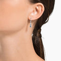 Swarovski Stilla Attract hoop Round cut, White, Rhodium plated Earrings