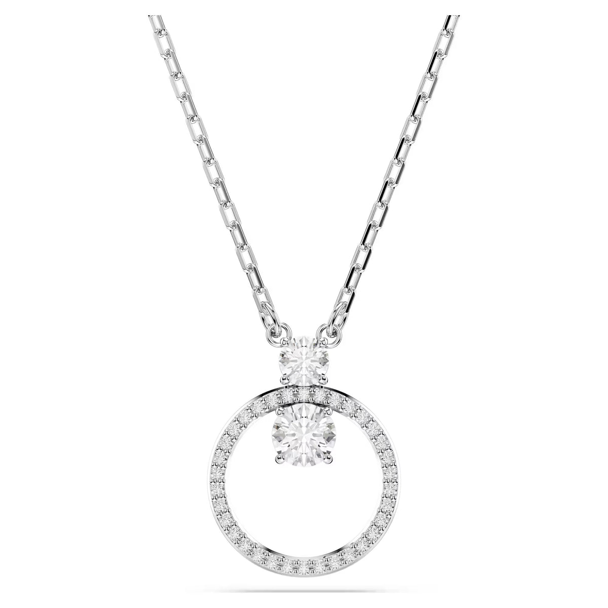 Swarovski Constella Pavé, Round cut, White, Rhodium plated Pendant