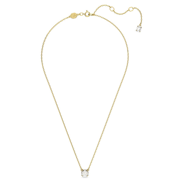 Swarovski Stilla Round cut, White, 18K gold finish Pendant