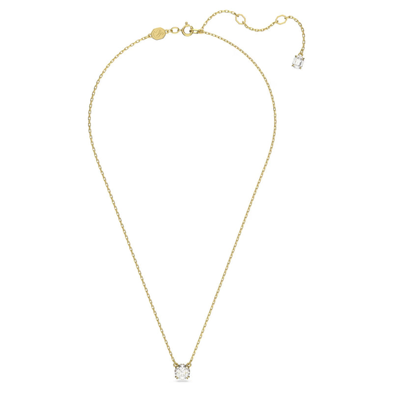 Swarovski Stilla Round cut, White, 18K gold finish Pendant