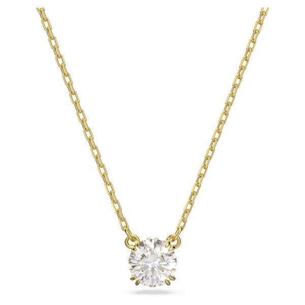 Swarovski Stilla Round cut, White, 18K gold finish Pendant