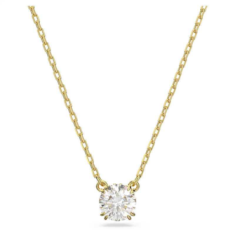 Swarovski Stilla Round cut, White, 18K gold finish Pendant