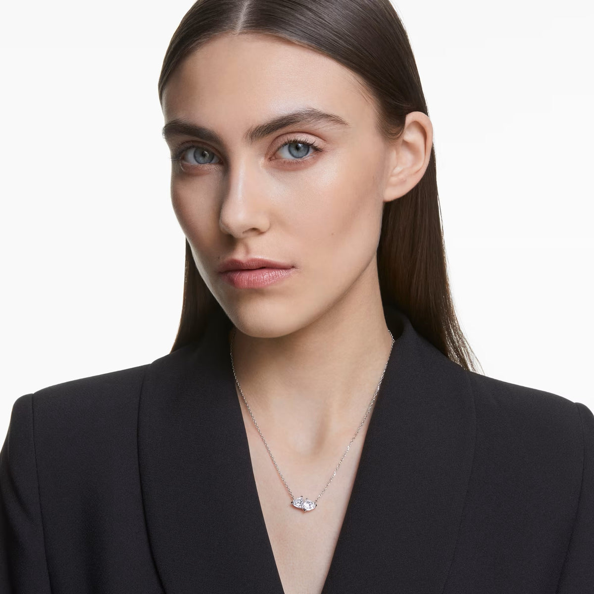 Swarovski Mesmera Heart, White, Rhodium plated Necklace