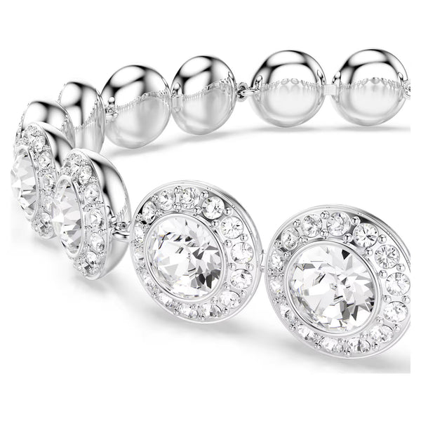 Swarovski Una Angelic Round cut, White, Rhodium plated Bracelet