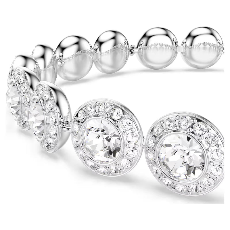 Swarovski Una Angelic Round cut, White, Rhodium plated Bracelet