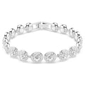 Swarovski Una Angelic Round cut, White, Rhodium plated Bracelet