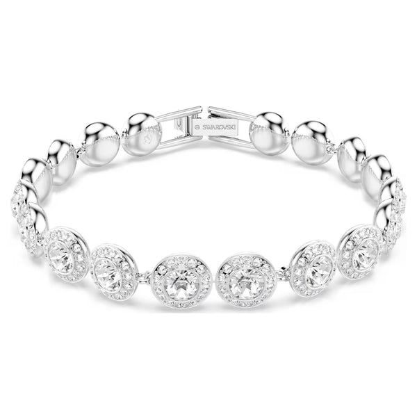 Swarovski Una Angelic Round cut, White, Rhodium plated Bracelet
