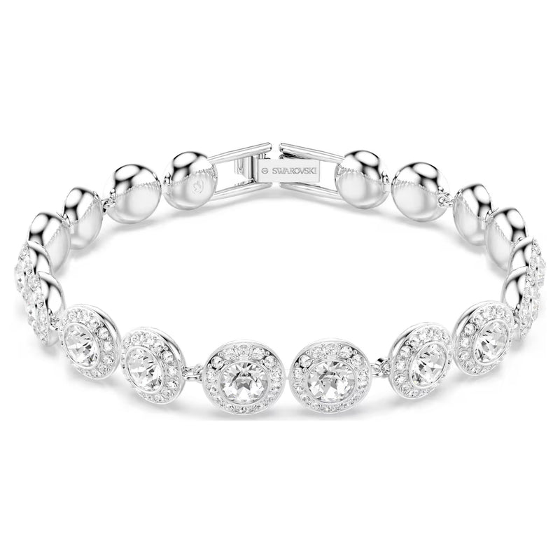 Swarovski Una Angelic Round cut, White, Rhodium plated Bracelet