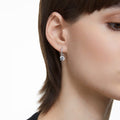 Swarovski Stilla Drop Round cut, White, Rhodium plated Earrings