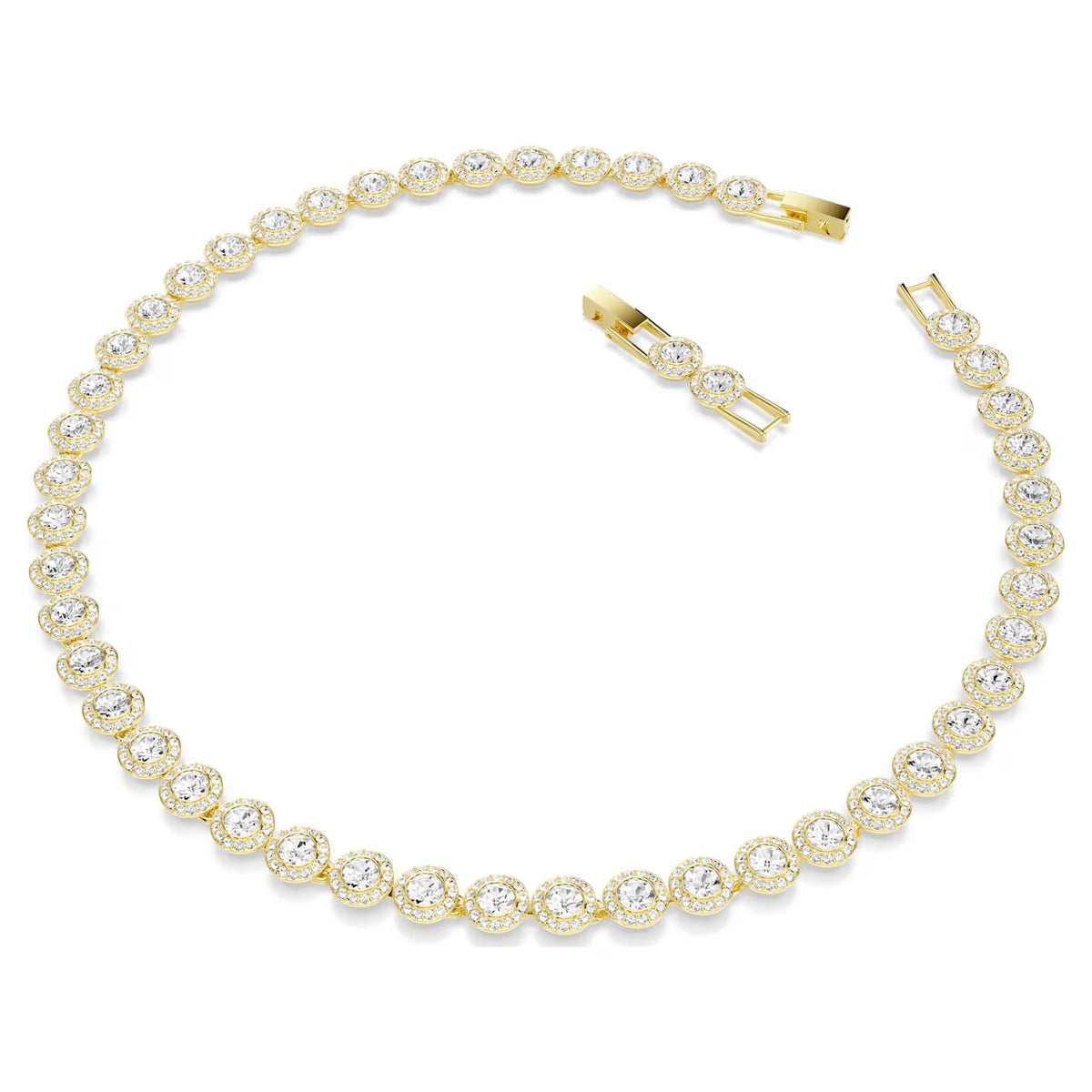 Swarovski Una Angelic Round cut, White, 18K gold finish Necklace