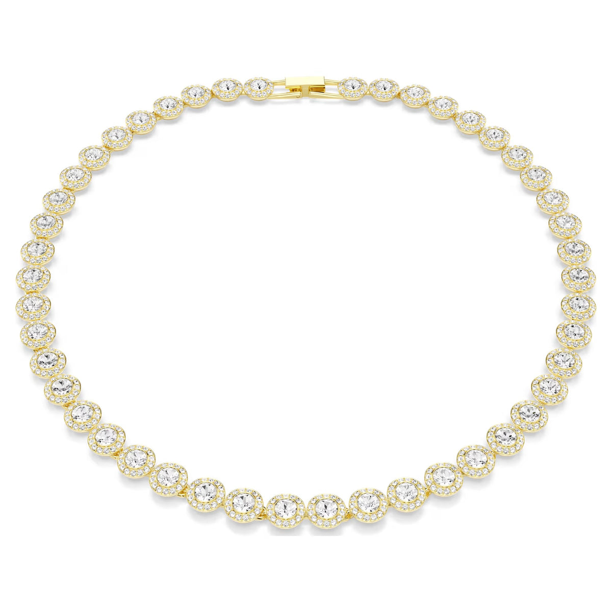 Swarovski Una Angelic Round cut, White, 18K gold finish Necklace