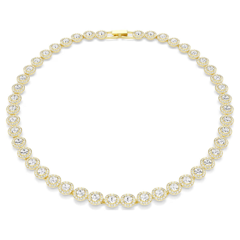 Swarovski Una Angelic Round cut, White, 18K gold finish Necklace