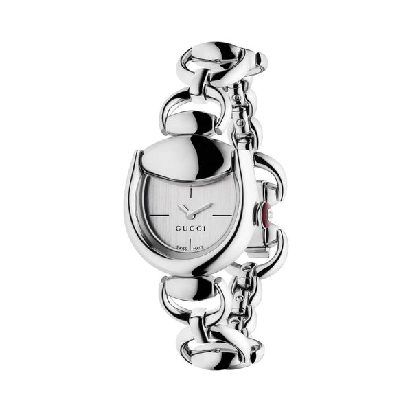 GUCCI Horsebit Silver Dial 27x23mm, Stainless Steel Watch YA1263003