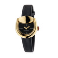 GUCCI Horsebit Black Dial 27x23mm, Yellow Gold Plated Watch YA168505
