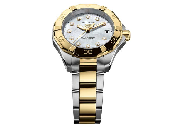 Tag Heuer Aquaracer Professional 200 Solargraph Mother of Pearl Two-Tone 34mm WBP1326.BB0004