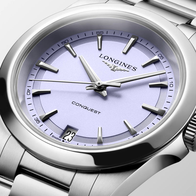 Longines Conquest Lavender Quartz 34mm Watch L3.460.4.02.6