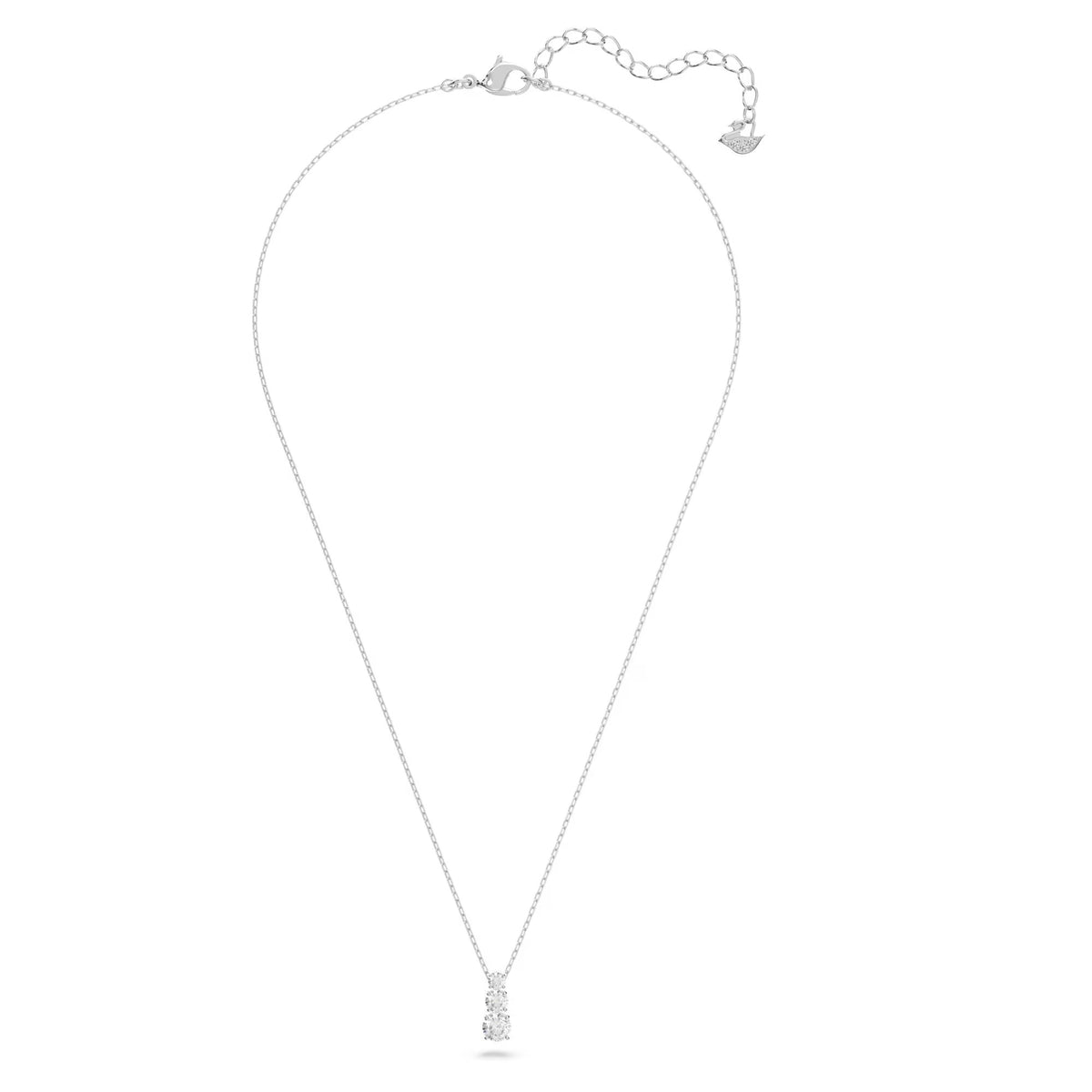 Swarovski Stilla Attract Round cut, White, Rhodium plated Pendant