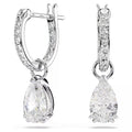Swarovski Stilla Pear cut, Round cut, White, Rhodium plated Earrings