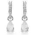 Swarovski Stilla Pear cut, Round cut, White, Rhodium plated Earrings