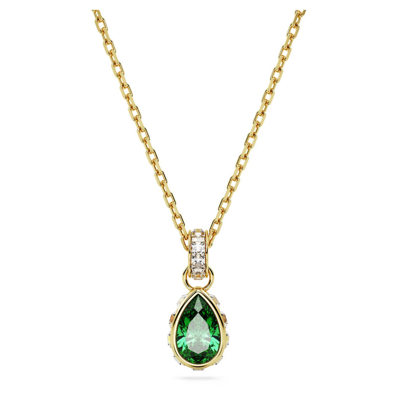 Swarovski Chroma Pear cut, Green, 18K gold finish Pendant
