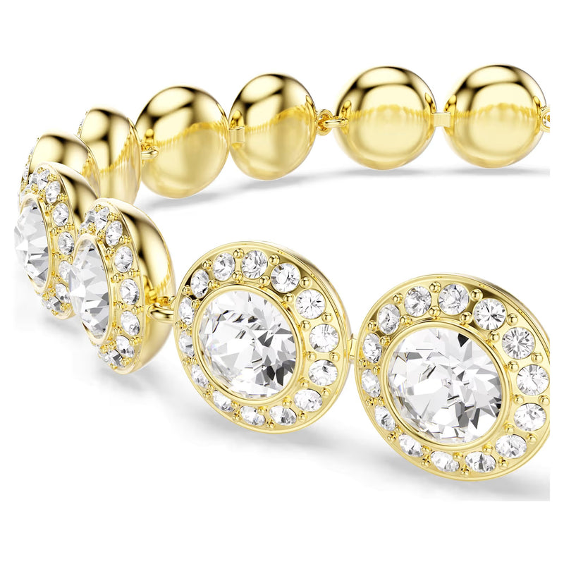 Swarovski Una Angelic Round cut, Pavé, Medium, White, 18K gold finish Bracelet