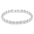 Swarovski Una Angelic Round cut, Small, White, Rhodium plated Bracelet