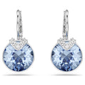Swarovski Bella V Round cut, Blue, Rhodium plated Drop Earrings