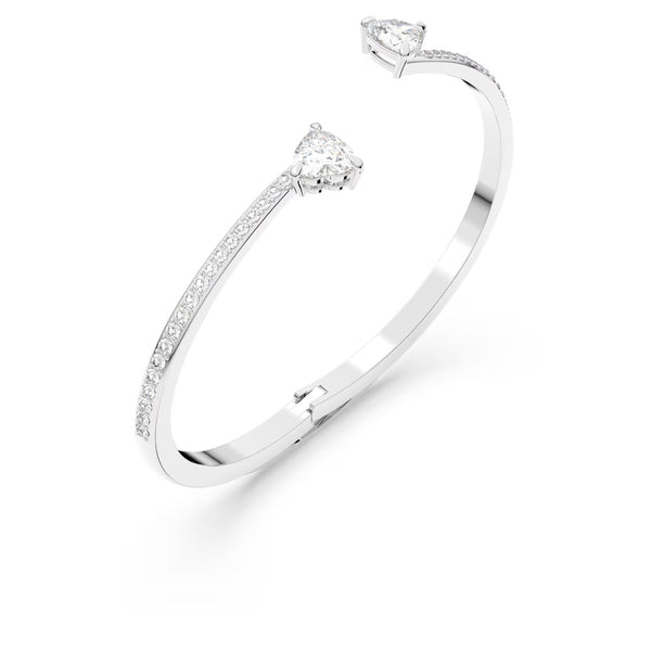 Swarovski Mesmera Heart, White, Rhodium plated Bangle