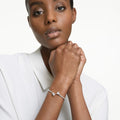 Swarovski Mesmera Heart, White, Rhodium plated Bangle