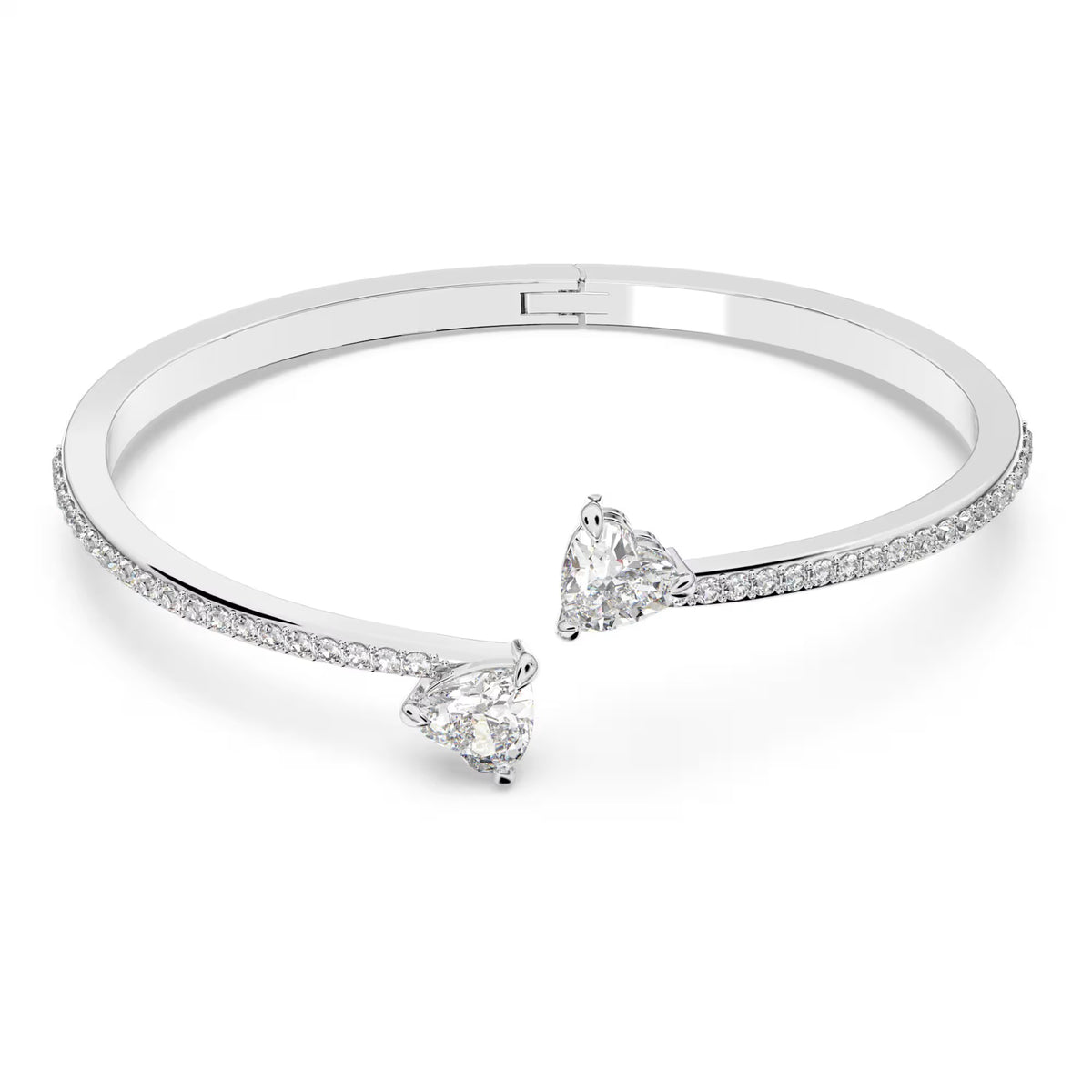 Swarovski Mesmera Heart, White, Rhodium plated Bangle