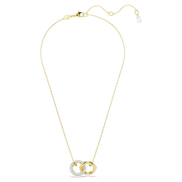 Swarovski Dextera Interlocking loop, White, 18K gold finish Pendant