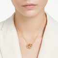 Swarovski Dextera Interlocking loop, White, 18K gold finish Pendant